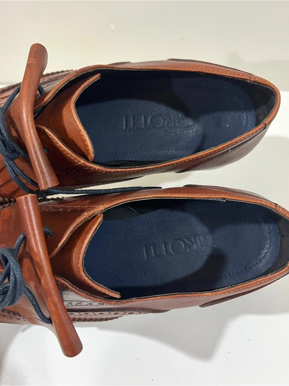 GIROTTI Women’s Custom Brown Leather Wingtip Brogue Oxford Lace Up Shoes Size 39